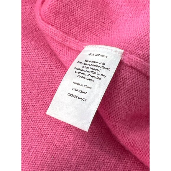 Talbots Cashmere Sweater Size Small Brilliant Pink Knit Sweater Embroidered - Picture 8 of 8